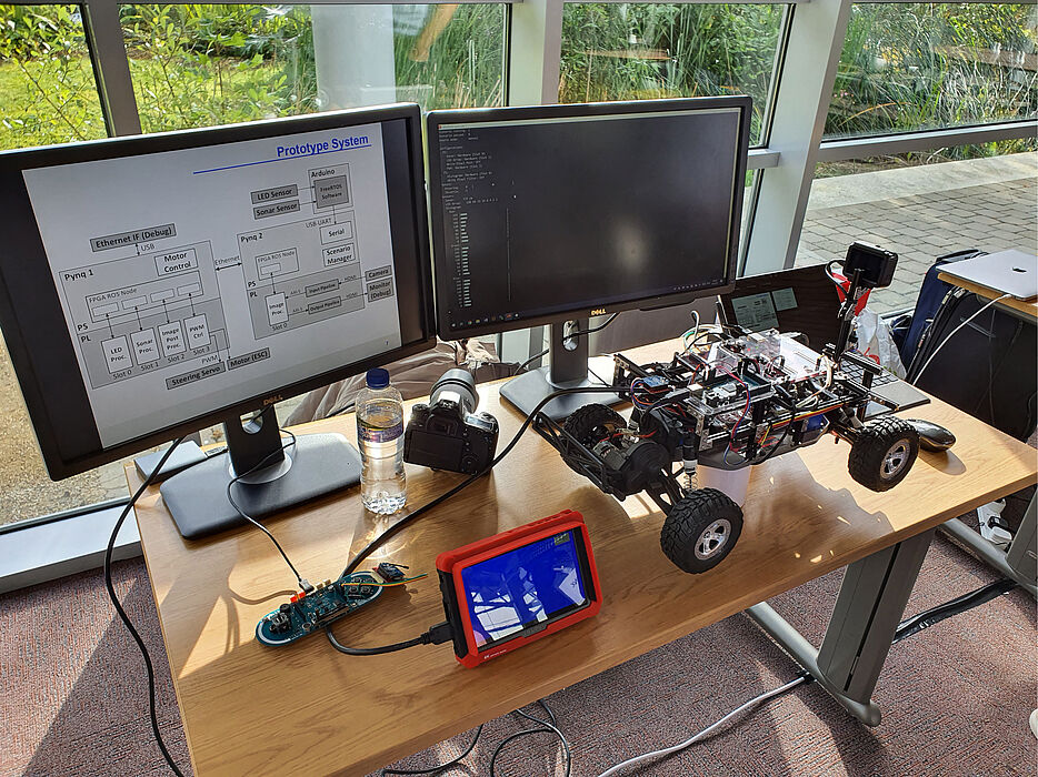 Anfang September präsentierte das Team aus Paderborn der Firma Xilinx und der Konkurrenz das Projekt „ReconROS: Integration of FPGAs into a ROS network“.