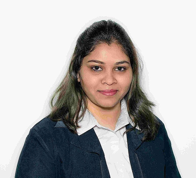 A portrait of the scientist Vijayalakshmi Shroff